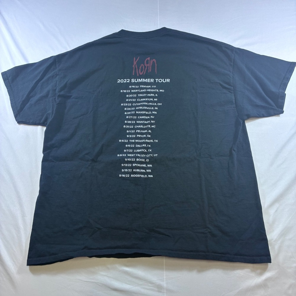 Korn 2022 Summer Tour T-Shirt Black Graphic Concert Tee XXL - Picture 6 of 7
